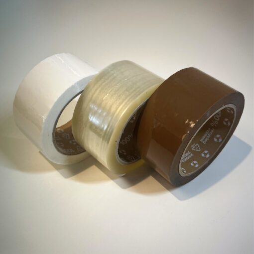 Eco+100 Pakketape 50mm 66m Ekstra Lim 28my Hvit - Bilde 2