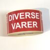 Varseletikett Diverse Varer