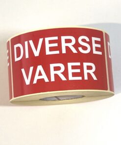 Varseletikett Diverse Varer